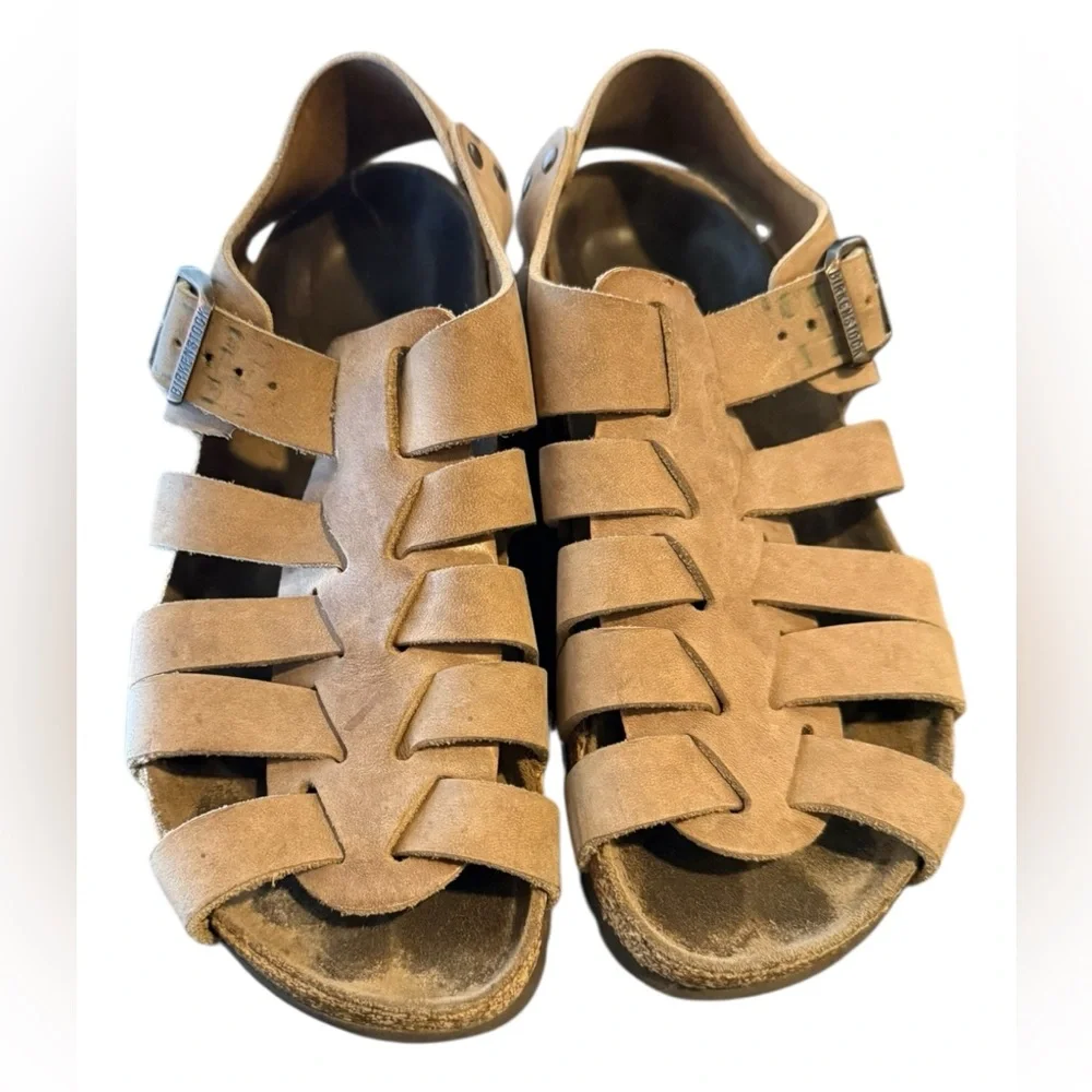 Birkenstock Papillio Phoenix fisherman leather cork 36 narrow snap buckle sandal